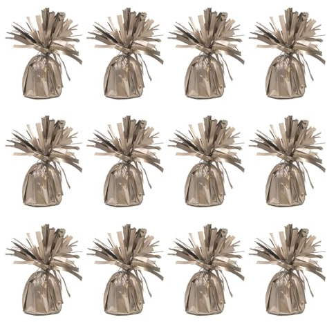 PARTYRAMA.CO.UK Matte Nude Foil Helium Balloon Weights 195gr - Pack of 12 - Durable & Colourful Weights for Birthdays Parties, Events & Celebrations - Perfect Balloon Weight Holders