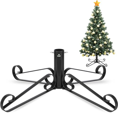 PUDO Base Arbol de Navidad pie de Soporte Arbol de Navidad Base Arbol Navidad para Arbol de Navidad Artificial Soporte hasta 250 cm Grace Christmas Tree Stand Negro