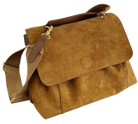 Colexy Bolsas de Gamuza Gran Capacidad para Mujeres, Bolso de Hombro Bolsa Holgada Bolso de Mano de Gamuza Retro, Multifunción Bolso Hobo Bolso Cruzado, para Ropa Diaria, Fotos, Trabajo, Viaje, Ocio