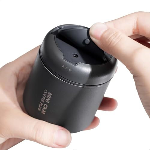 watchget Portable Mini Airtight Coffee Canister - 80ml Stainless Steel Coffee Bean Storage with CO2 Releasing Valves, Compact and Travel-Friendly Container for 30-35g Beans, Grounds, Dark