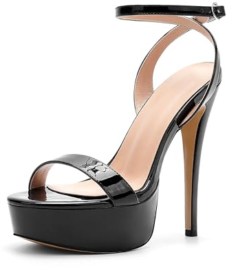 WUXIN H&P Women's Platform Heels Sky High Heel Sandals Party Dress Bridal Evening Shoes US 10