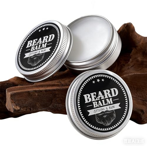 Hinapan Bálsamo para Barba Hombre, 2 Unidades Cera Barba Moldeadora, Hidrata, Suaviza y Moldea el Vello Facial, Bálsamo Suaviza Modelabarba Áspera, Cuidado Todas Longitudes