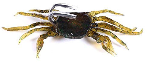VOANZO - Juego de 3 señuelos de Pesca Suaves para Cangrejo de Cebo Artificial con Anzuelo, Cebo de Cangrejo de simulación, señuelo de Cangrejo, Aparejos de Pesca - 10cm