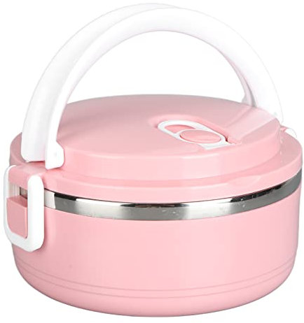 Boîte à Lunch Empilable pour Aliments Chauds Boîte Isotherme Boîte à Lunch Ronde en Acier Inoxydable 304 Récipients Alimentaires Scellés avec Joint en Silicone (1 couch)