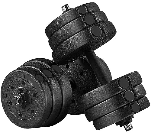 Yaheetech 25KG Adjustable Dumbbells Set, 2x12.5KG Free Weights for Home Gym