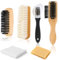 6 PCS Suede Brush for Shoes, Multifunctional Brass Nylon Bristle Shoe Brush Set 4-Sided Shoe Cleaner for Clean Suede Nubuck Easy Stain Removal Cleaning Tools with Eraser and Clean Cloth