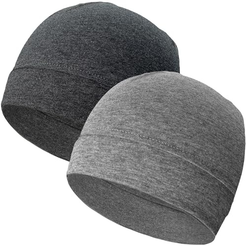 vidsel 100% Cotton Skull Caps for Men Women Breathable Night Cap Sleep Hats Soft Lightweight Running Beanie Helmet Liner