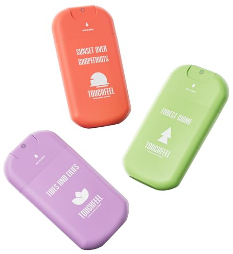 Power Mist Hand Sanitizer Spray, Scented Hydrating Hand Sanitizers Travel Size Refillable, Pocket Portable 3-Pack (Forest Chime, Tides and Lilies, Sunset over Grapefruits) 0.93Fl Oz Each