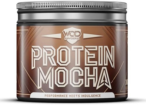 Protein Mocha | High Protein, Barista Grade Mocha, Grass-fed Bovine Collagen | 240g Tub with Scoop | Branded TrueStart with Hydrolysed Collagen | 6 Grams of Protein per Cup - Made by WOD Powders