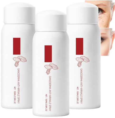 Lingzhi Anti-rynk-ansiktsvatten, gananoderma serumspray för ansiktet, stärkande och fuktgivande ansiktsspray med hyaluronsyra, minskar fina linjer och rynkor (3 st)