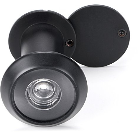 Sumnacon Safety Door Viewer,Solid Brass 220-degree Door Viewer/Peephole with Heavy Duty Rotating Privacy Cover for 1-3/8 to 2-1/6 Doors, Sturdy Door Viewer for Home Office Hotel (Black)