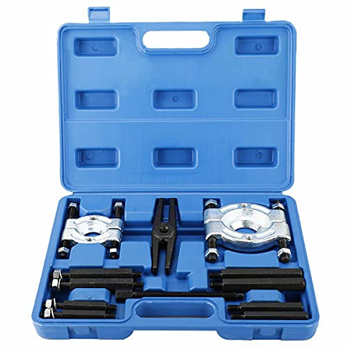 FreeTec Bearing Separator and Puller Set – 12-Piece Heavy Duty Gear & Hub Removal Kit, 5-Ton Capacity with 2 and 3 Splitters, Crossbar, Forcing Screw & Extension Legs, with Storage Case