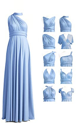 72styles Infinity Kleid mit Bandeau Brautjungfernkleid Multi-Way Kleid Lang Übergröße Convertible Twist Wickelkleid