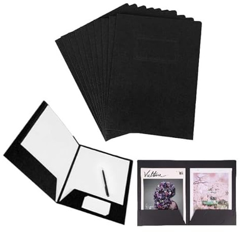 Lot de 10pcs Chemise Cartonné avec Rabat A4 Sous-chemise de Dossier à Insertion Double Face Pochette de Classement en Papier Kraft Porte-documents Bureau Scolaire Dossier de Fichier Contrat Rapport