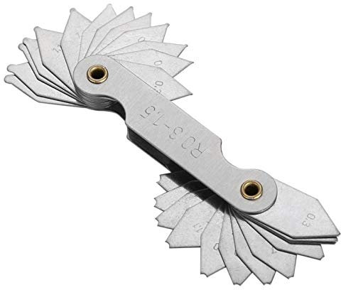 Stainless Steel Radius Gauge, Portable Concave Convex External Internal Measuring Tool Radius Fillet Gauge Set (R0.3-1.5MM)
