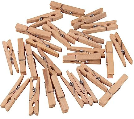 Rayher Wäscheklammern, Holz, 4,5 cm, 24 Stück, natur, unbehandeltes Holz, FSC zertifiziert, kleine Wäscheklammern, Zierklammern, Deko-Klammern Holz, 64589505