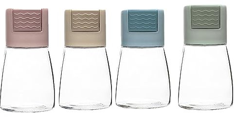 Botella de especias cónica para cocina, salero y pimienta, molinillo de sal y pimienta, molinillo de especias Hotder, espolvoreador de vidrio y acero inoxidable, salero con tapa de mid, espolvoreador