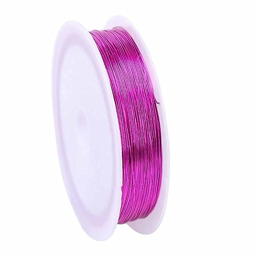 SHTGOI Filo di rame 0,3 mm, filo metallico sottile, 50 m, rotolo di filo di rame, filo per gioielli, filo di perle, filo laccato per la creazione di gioielli, arti floreali, perline rosa