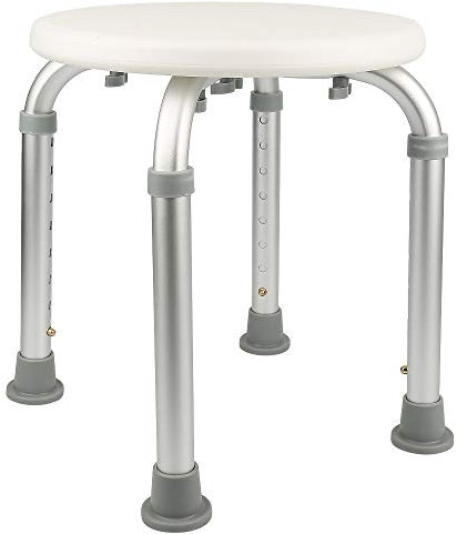 Duschhocker & Duschstuhl Höhenverstellbar, Badhocker, Duschhilfe, Duschsitz, Badezimmerhocker, Anti-Rutsch & Stabil (B)