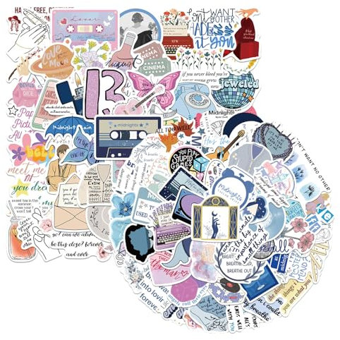 Krilucly Pegatinas para Cantantes Pop, 100 Música Pegatinas Automóviles Vinilo Impermeables Stickers para Bicicletas, Guitarras, Maletas, Computadoras Portátiles, para Adultos, Niños y Adolescentes