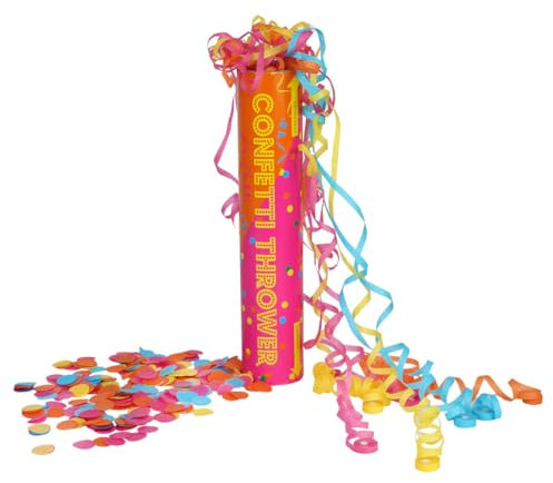 Talking Tables 1 x Streamers & Confetti Cannon, Double Sided for Birthdays Weddings, Rainbow Coloured Eco Paper Party Thrower Paper Shooter Biodegradable Plastic-Free 22 cm