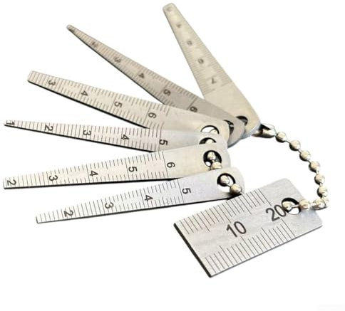 MeevrgR Set di 7 spessimetri conici in acciaio inox, 1-5 mm, 1,5-5,5 mm, 2-6 mm, 2,5-6,5 mm, 1-6 mm, 3-7,5 mm, 20 mm, per misurazioni di precisione