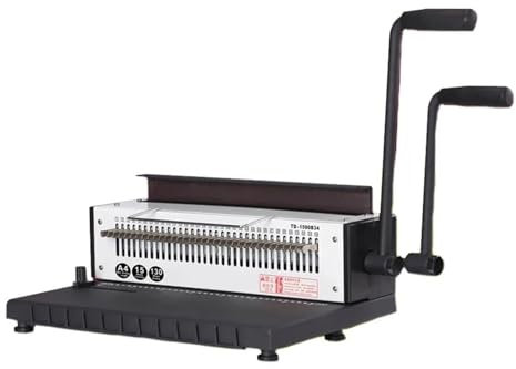 Encuadernadora Espiral, Máquina de encuadernación en espiral manual de metal con perforadora de 34 orificios for álbumes de fotos de 4 x 4 mm, máquina de encuadernación de papel A4 TD-1500B34 para el
