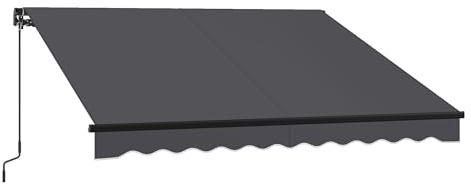 SONGMICS Retractable Awning for Patio, Folding Garden Awning, Manual Crank Balcony Canopy, Outdoor Sun Shade, UPF 50+ Aluminum Alloy, Adjustable Angle, 300 x 250 cm, Grey GSA306GZ01