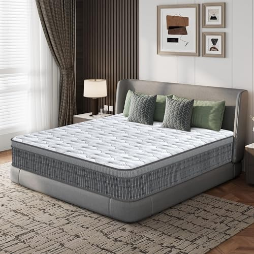Materasso Matrimoniale 160x200 cm, materasso Ibrido Memory Foam e Molle Insacchettate, Ergonomico 10 Zone, Media Rigidità, Antibatterico, Traspirante, Anallergico, Certificato Oek-Tex, Altezza 30cm