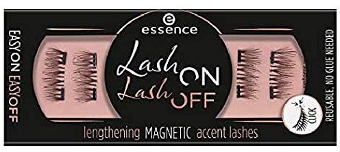 essence cosmetics Lash ON Lash OFF lengthening MAGNETIC accent lashes, fake lashes, künstliche Wimpern, Nr. 02 going gaga over lengths!, schwarz, vegan (4 Stück)