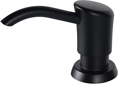 GAGALIFE Built in Sink Soap Dispenser or Lotion Dispenser for Kitchen Sink, Matte Black ABS Pump Head, with 17 Ounce PET Large Soap Bottle