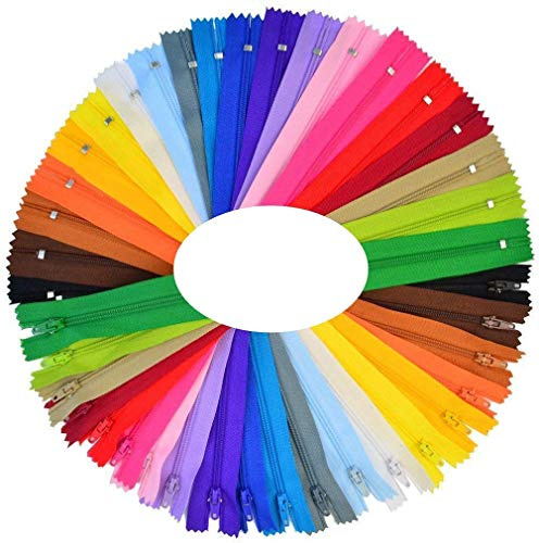 Resin Zipper,50 Pieces Nylon Coil Zippers,9 Inch Colorful Sewing Zippers Supplies for Sewing and Crafts 25 Colors