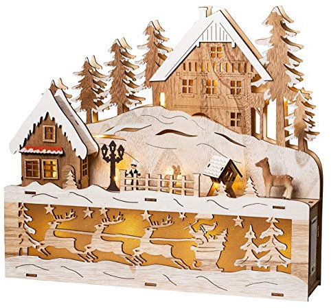 Wichtelstube-Kollektion LED Schwibbogen, Lichterbogen Weihnachten, Winterdorf