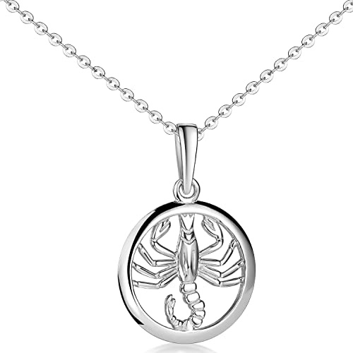 Materia av Matthias Wagner stjärntecken hänge silver 925 kvinnor män kedja rhodinerad, Sterlingsilver