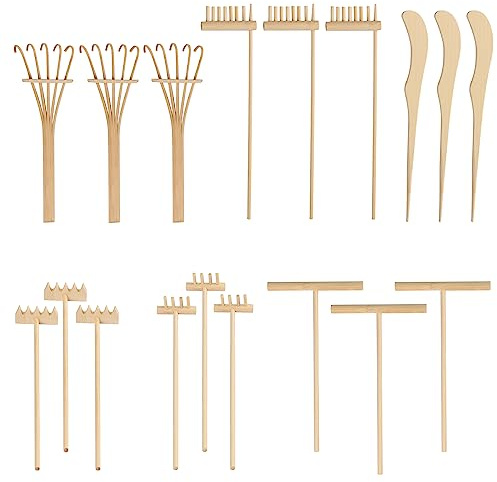 24 PCS DIY Sand Zen Garden Tools, Mini Zen Garden Rake Sets for Serenity and Spiritual Meditation, Tasteful and Elegant Zen Garden Accessories for Home Decor, and Father or Mother's Gift, by GNIEMCKIN