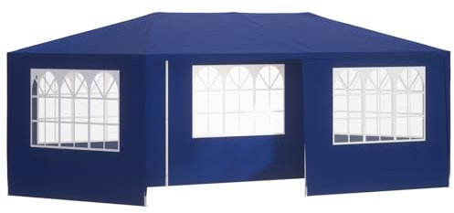 CASARIA® Rimini 3x6m Gazebo with UV Protection | 18m² Covered Pavilion Area | Roof Eyelets Water Repellent 6 Side Panels with Windows | Garden Party Festival Marquee Wedding Tent Blue
