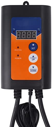 Wnvivi Controlador de temperatura para reptiles de 1000 W, controlador de temperatura digital inteligente de respuesta rápida, termostato de refrigeración de calefacción ABS para invernadero, terrario