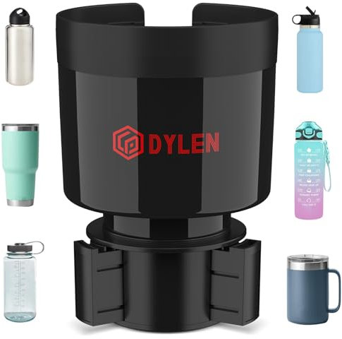 DYLEN Getränkehalter Auto mit Verstellbarer Basis, Becherhalter Auto Kompatibel mit Stanley, andere große Flaschen in 0.5-1.4L (7,0-10,5 cm)