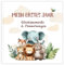 HuBorns - Mein Erstes Jahr Babyalbum bis 5 Jahre zum Einkleben von Fotos und Schreiben mit 50+ Seiten und Stickern, Fotoalbum Baby Mädchen und Jungen, Erinnerungsbuch Ideal als Geschenke zur Geburt