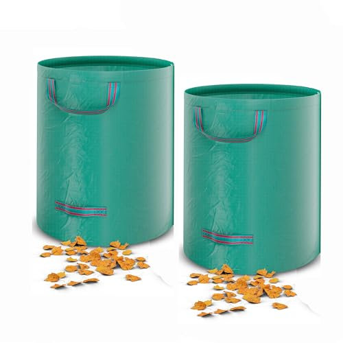 Gartensack Gartenabfallsack 272L 2x Laubsack Stabil selbststehend UV-Beständig Wasserdicht aus robuste Polypropylen-Gewebe (PP) 150g/m² 390g