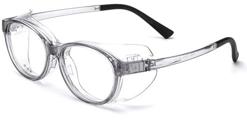 FGAQLUK Gafas Antialérgicas Antipolen for Adultos, Gafas Redondas Completamente Cerradas, Resistentes Al Viento, Marco De Silicona Extraíble, Adecuadas for Personas Con Ojos Sensibles(Color:Gris)