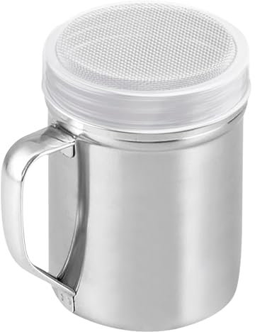 Shaker professionale per cocktail – Shaker in metallo con coperchio | Spargitore per zucchero a velo, Spolverino con manico, saliera e pepe in acciaio inox, spargiccannella per cucinare in cucina