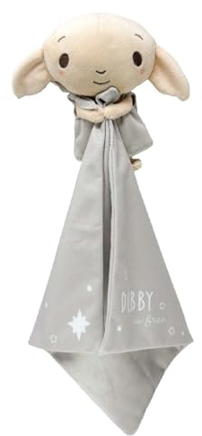 Rainbow Designs Harry Potter Dobby Schmusetuch für Neugeborene – samtig weiche graue Schmusetuch mit Plüsch-Haus-Elfe & Stern-Details – kuscheliger Kuschelbegleiter für Babys ab Geburt
