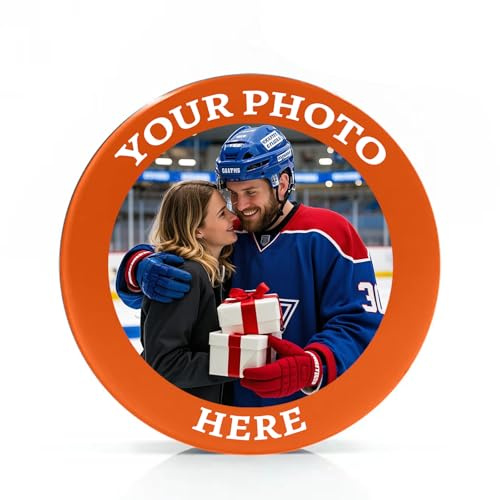 Zhyyanp Hockey Puck Personalized Photo Logo Hockey Pucks - Custom Standard Competition Ice Hockey Pucks - Hockey Gifts for Fans Mens Boys Boyfriend Husband Dad -Thanks Coach Gift (OG)