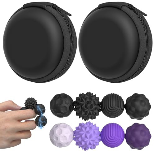 HESUSUSI Magnetic Fidget Balls 8 Stück Magnet Bälle Magnetischer Akupressur Ball Silikon Magnet Kugeln Massageball Igelball Magnetkugeln Stressball Sensorik Spielzeug Für Stressabbau Erwachsene
