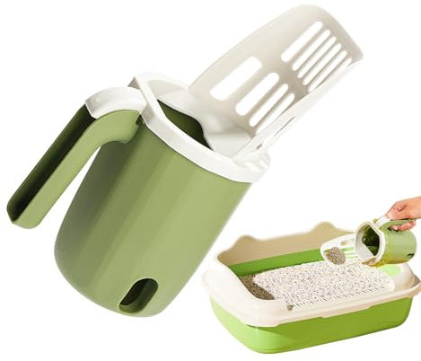 Gungtj Katzenstreuschaufel mit Halter, Streuschaufel, Kotsammel-Kombination, 24 x 14 x 10 cm, eingebauter Müllbeutel, einfaches Reinigungswerkzeug für den täglichen Gebrauch, Zuhause und draußen