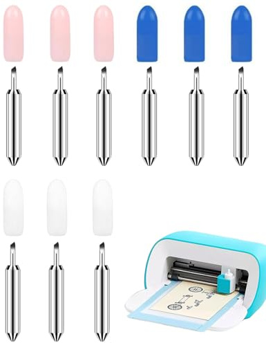 FUGLUS 9 Pezzi Lame di Ricambio, 30°/45°/60° Lame da Taglio per Cricut-Joy, per Tagliatrice di Tessuti in Vinile per Lame da Taglio Lame per il Taglio di Vinile