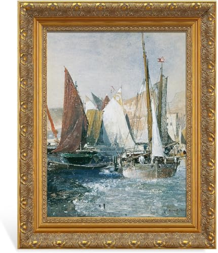 FOLKOR Marco barroco para pintura al óleo de 20 x 30 cm, marco de madera sin cristal dorado