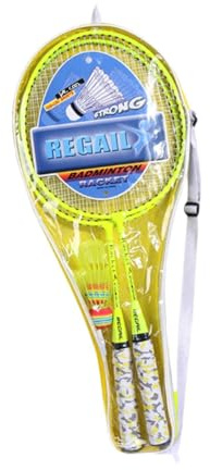 Ensemble de raquettes de badminton légères pour enfants, activités de plein air pour plage, cour, pelouse, jaune