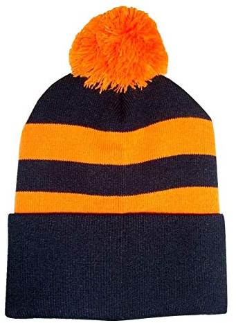 Dundee United Supporters Black and Tangerine Traditional Style Bobble Hat